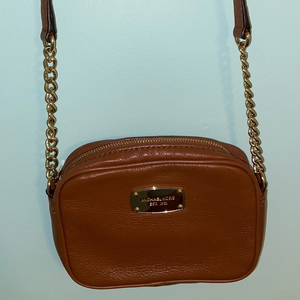 Brown Leather Michael Kors Crossbody Bag
